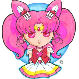 Sailor Chibi Moon Multimedia drawing 11x16 in