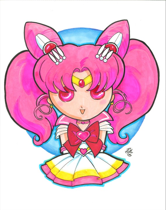 Sailor Chibi Moon Multimedia Drawing 11x16 In - Etsy