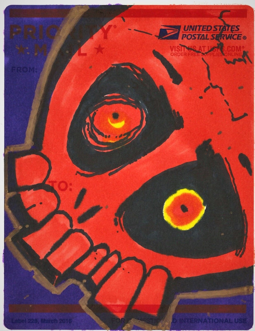 Fatal Razack Labels Red Skull Slap Label 228 - Etsy