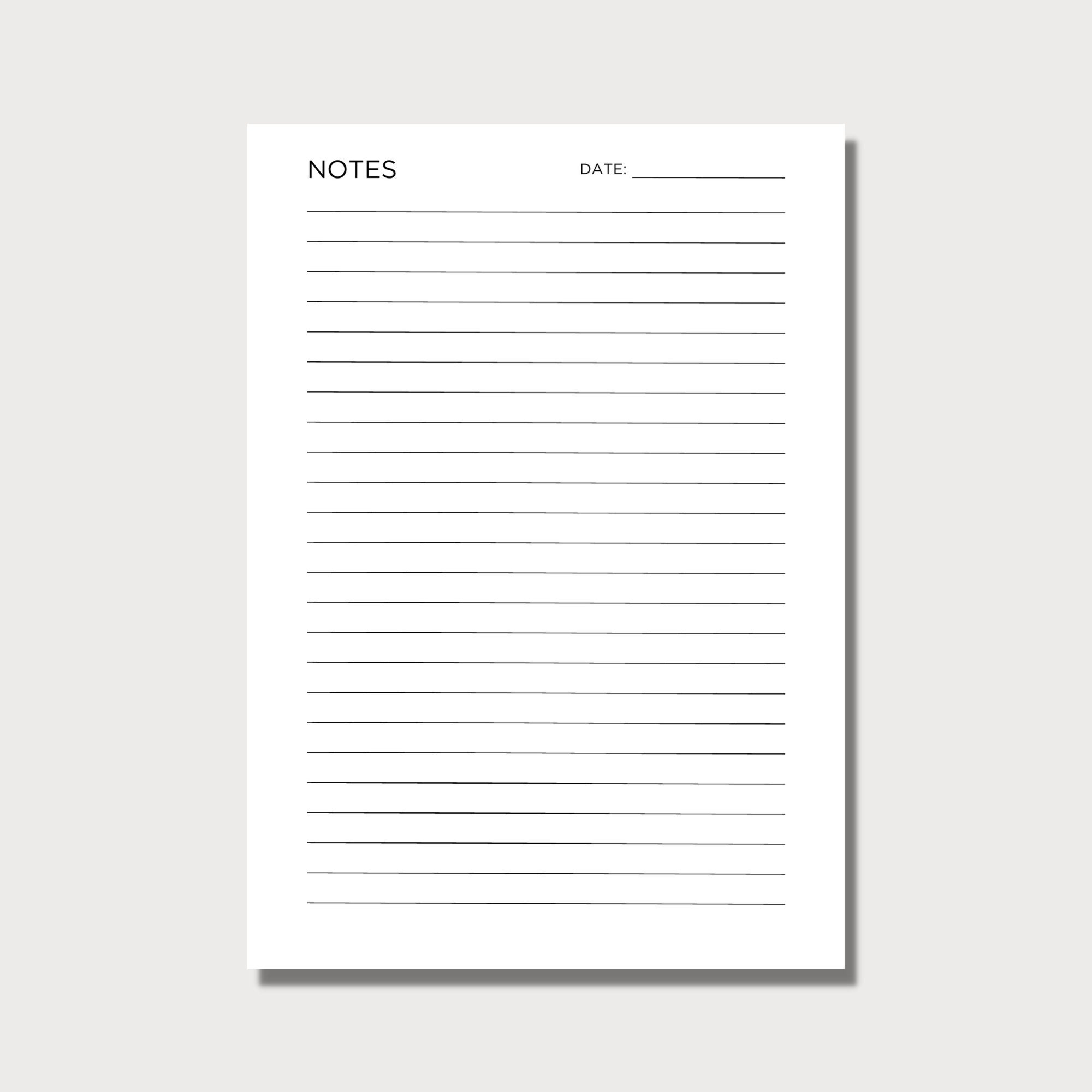 Printable Note Sheet Large .pdf Printable Notes Pages, Cornell Notes Template, Notes Template, A4 Size ...