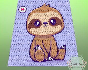 Cute Sloth C2C Crochet Graph and Pattern