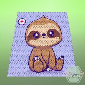 Cute Sloth C2C Crochet Graph and Pattern