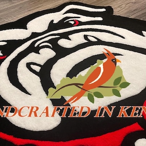 Alfombra Georgia Bulldog hecha a mano