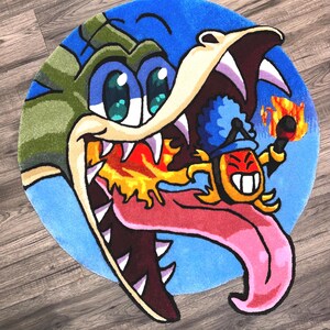 Hand tuft Grim Matchstick rug (Cuphead)