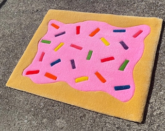 Strawberry Milkshake Poptart hand tuft rug