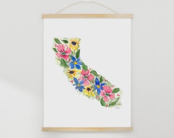 California State Watercolor Painting, state flower painting, custom watercolor painting