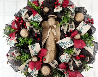 Neutral Angel Holiday Wreath