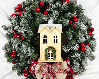 Holiday Home Frosted Christmas Wreath