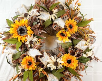 Fall Sunflower Wreath