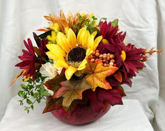Gourd Base Flower Arrangement Red