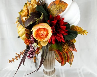 Fall Pumpkin Candlestick Decoration
