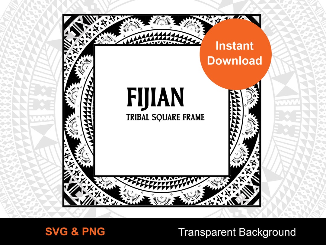 Fijian Masi Square Tapa Tribal Frame Vector 40cm X 40cm Seamless ...