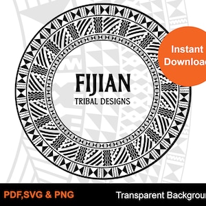 KVT Authentic Masi Circle Tapa Tribal frame Vector 40cm x 40cm  Seamless Pattern - Instant Download | Digital Design