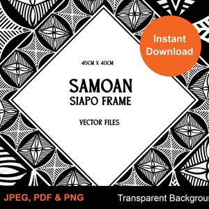 Samoan SIAPO Polynesian Sqaure Tribal frame Vector 40cm x 40cm  Seamless Pattern - Instant Download | Digital Design