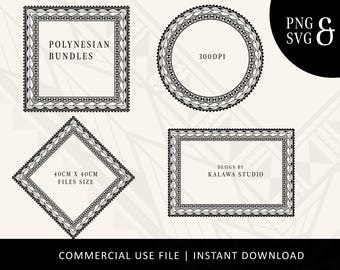 Sleek Polynesian Tribal Design Pack (4 PNGs) | Instant Download | Digital Design