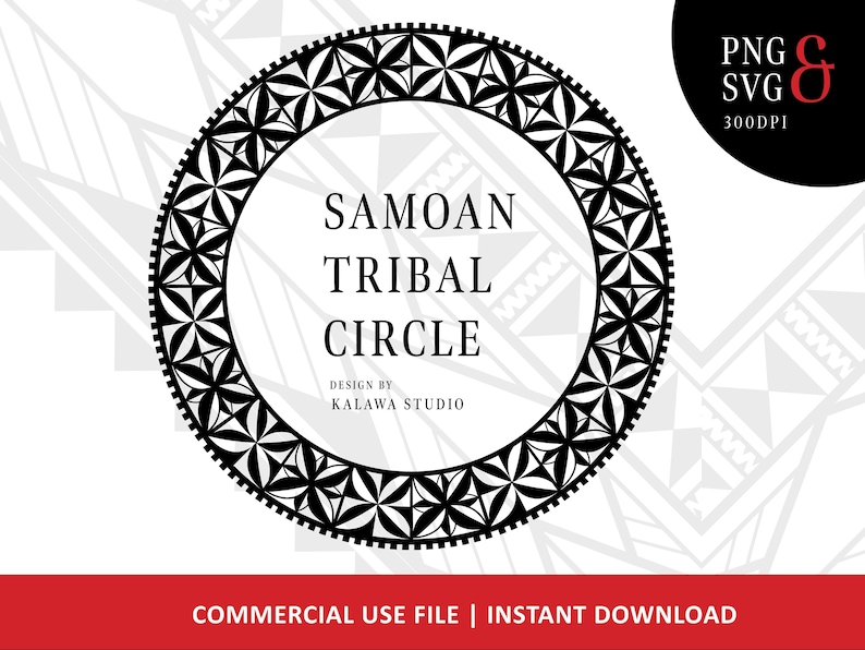 Round Samoan Pattern Samoan Tribal Pattern Circle Designs | SVG, PNG & JPG Files for Instant ...