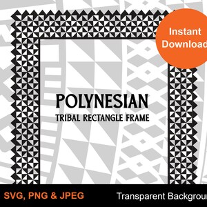 Modern Polynesian Rectangle Tribal frame Vector 40cm x 60cm  Seamless Pattern - Instant Download | Digital Design