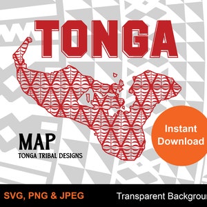 Mapa tribal de Tonga: descarga de archivos digitales / SVG PNG JPEG / Diseño digital / Arte polinesio / Arte tongano