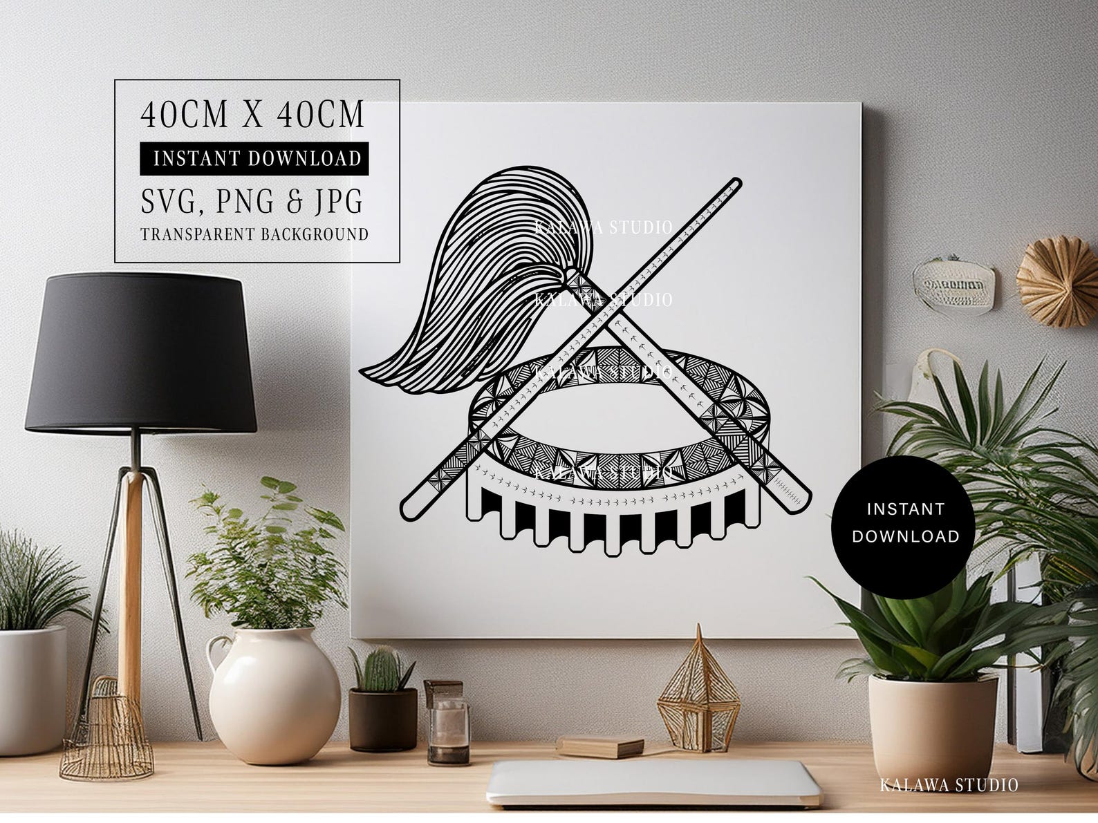 Samoan Tanoa and Fue Tribal Design – Digital Download (SVG, PNG, JPG ...