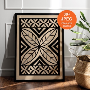 Modern Tapa Inspired  | Home Decoration, Wall Handing, Signs, Gift | Fijian Art | Polynesian Art | Samoan Art