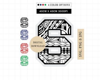 Polynesian Tribal Letter S | SVG PNG JPG (Digital Download)