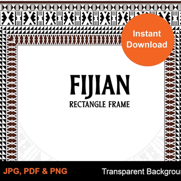 Fijian Masi Rectangle Tapa Tribal frame Vector 210mm x 297mm  Seamless Pattern | Instant Download | Digital Design