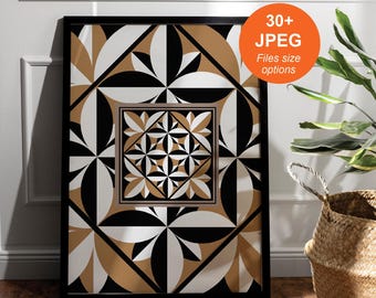 Modern Samoan Tapa Art Print | Pacific Decor (Digital Download)