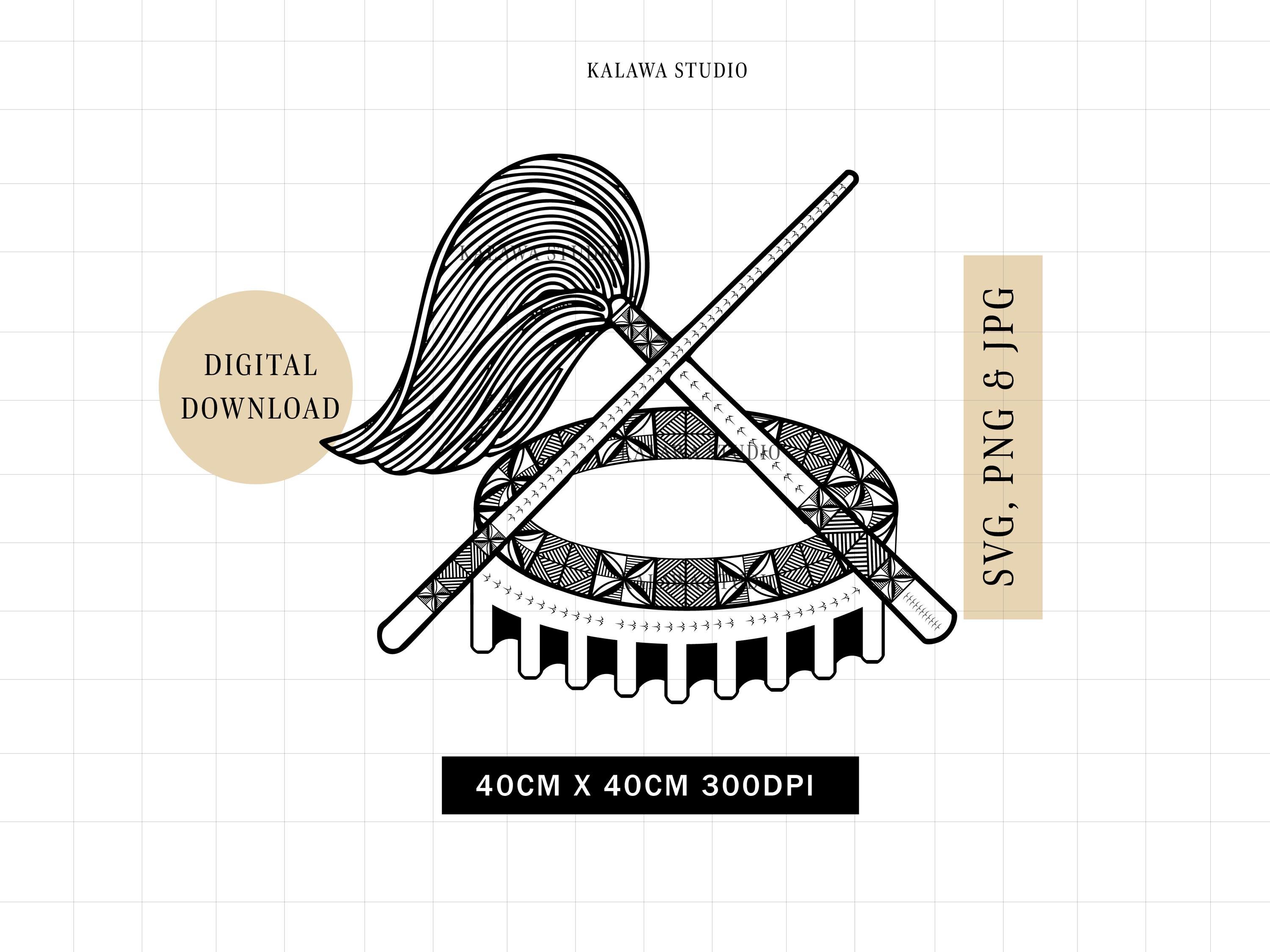 Samoan Tanoa and Fue Tribal Design – Digital Download (SVG, PNG, JPG ...