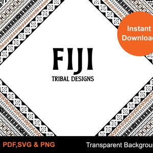 Fijian Kesakesa Masi Diamond Tapa Tribal frame Vector 40cm x 40cm  Seamless Pattern - Instant Download | Digital Design