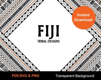 Fijian Kesakesa Masi Diamond Tapa Tribal frame Vector 40cm x 40cm  Seamless Pattern - Instant Download | Digital Design