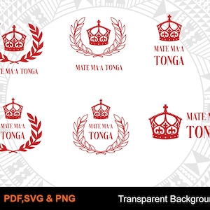 Mate Ma&#39;a Tonga-badges | Tonga-svg | Wapenschild van Tonga | Direct downloaden | Digitaal ontwerp