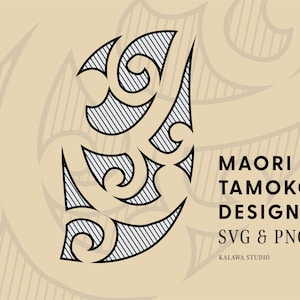 Authentique design Maori Tamoko, SVG, PNG, téléchargement numérique, instantané, Design, Nouvelle-Zélande, Kiwi
