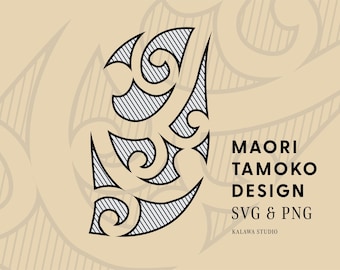 Authentic Maori Tamoko Design, SVG, PNG, Digital Download, Instant, Design, New Zealand, Kiwi