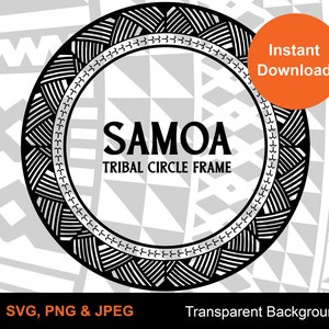 Samoa cirkel lijstpakket Vector 40 cm x 40 cm |  Naadloos patroon | Direct downloaden | Digitaal ontwerp | Samoa-ontwerpen | Tonga Arts