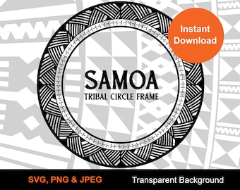 Paquete de marcos circulares de Samoa Vector 40 cm x 40 cm / Patrón sin costuras / Descarga instantánea / Diseño digital / Diseños de Samoa / Tonga Arts