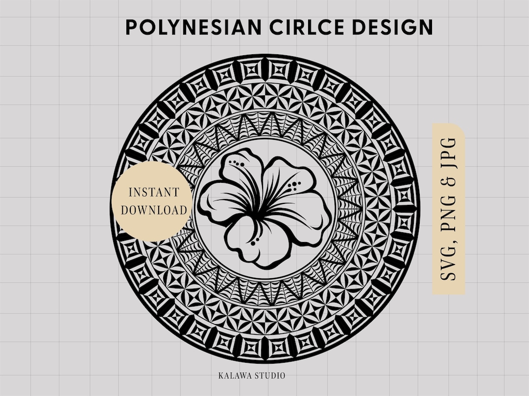 Polynesian Hibiscus Flower SVG – Tribal Circle Design (digital File) - Etsy