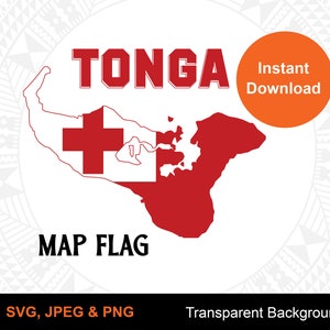 Mapa de la bandera de Tonga - Descarga de archivos digitales / SVG PNG JPEG / Diseño digital