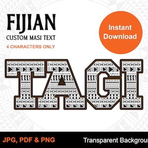 Fijian Custom Text  | Tribal Fonts  | Fijian Fonts PDF and PNG - Instant Download | Digital Design