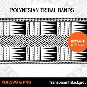 Tattoo Polynesian Tribal Tapa Band  - Digital Download - pdf, jpg, png, svg - Cut Files - Clipart | Fiji Art | Tonga Art