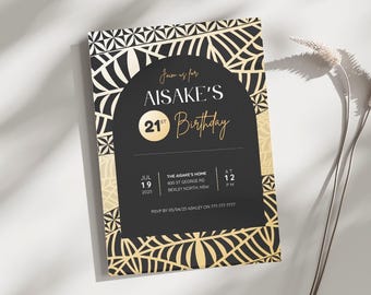 Polynesian Paradise Birthday Invite | Editable Canva Template | Instant Download