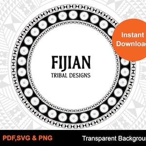 Fijian Unique Masi Circle Tapa Tribal frame Vector 40cm x 40cm  Seamless Pattern - Instant Download | Digital Design