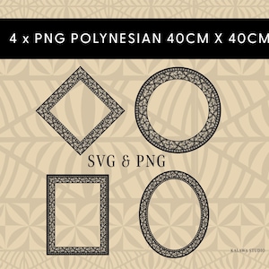 Polynesian Tribal Design Pack (4 PNGs) | Instant Download | Digital Design