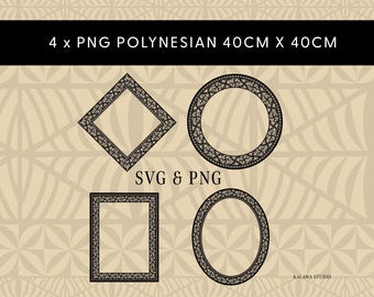 Polynesian Tribal Design Pack (4 PNGs) | Instant Download | Digital Design