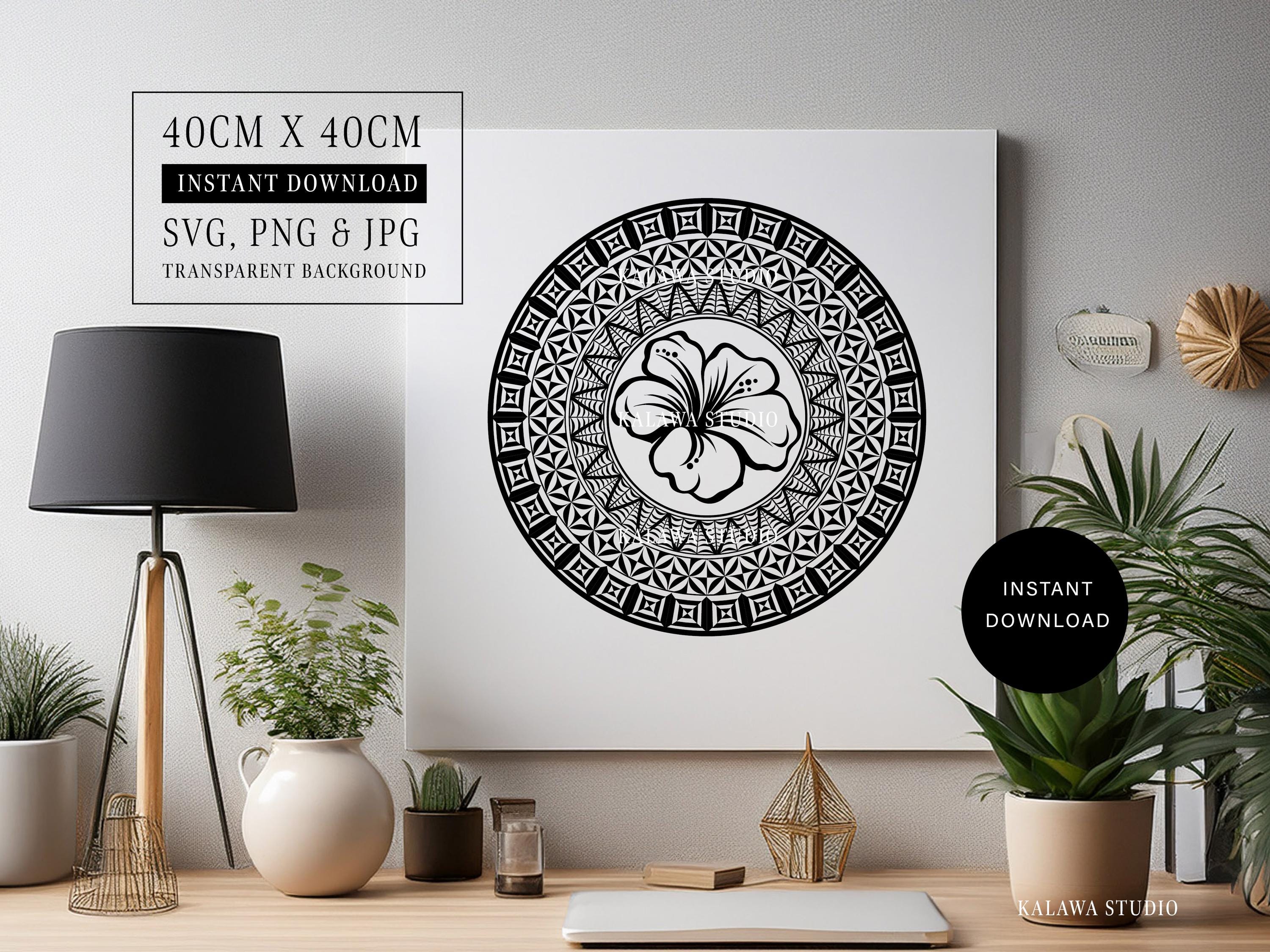 Polynesian Hibiscus Flower SVG – Tribal Circle Design (digital File) - Etsy