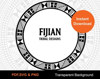 Fijian Authentic Masi Circle Tapa Tribal frame Vector 40cm x 40cm  Seamless Pattern - Instant Download | Digital Design