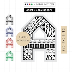 Polynesian Tribal Letter &quot;A&quot; | Polynesian Tribal Alphabet | Polynesian Alphabet SVG and PNG