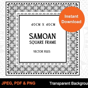 Samoan Square frame | Tribal Frame |  Instant Download | Digital Design