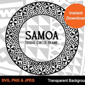 Modern Polynesian Circle frame pack Vector 40cm x 40cm |  Seamless Pattern | Instant Download | Digital Design | Fiji Designs | Tonga Arts