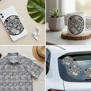 Samoan Tatau Circle | Tribal Frame | Instant Download | Digital Design ...