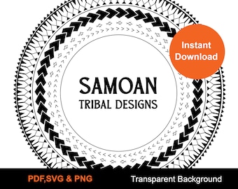 Marco tribal polinesio de Samoan Tatau Vector 40 cm x 40 cm Patrón sin costuras - Descarga instantánea / Diseño digital